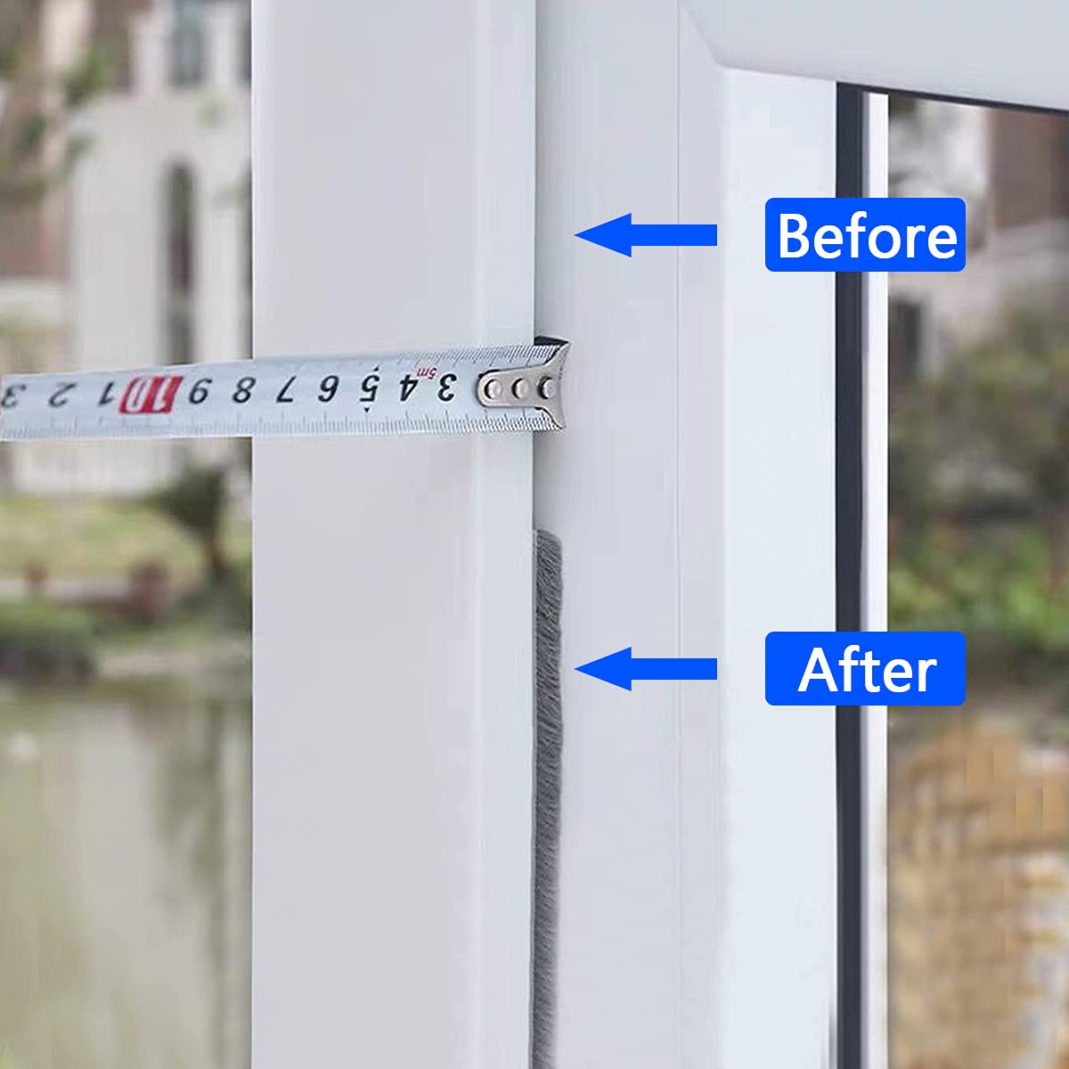 HASTHIP 10 Meters Soundproof Window Sealing Strips, Windproof Dustproof Door Window Frame Seal Self Adhesive Brush Strip, Sliding Window Seal, Window Door Seal, Sliding Door Seal Strip (Grey) HASTHIP 10 Meters Soundproof Window Sealing Strips, Windproof Dustproof Door Window Frame Seal Self Adhesive Brush Strip, Sliding Window Seal, Window Door Seal, Sliding Door Seal Strip (Grey)